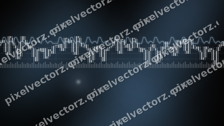 Glowing neon chart background in blue and orange