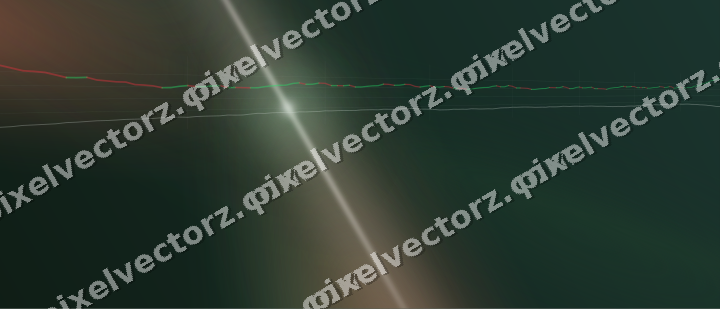Glowing neon chart background in dark green and red