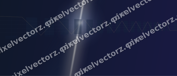 Glowing neon chart background in dark blue and amber