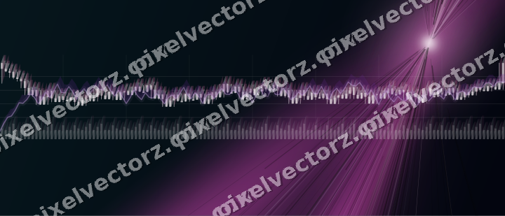 Glowing neon chart background in magenta and purple