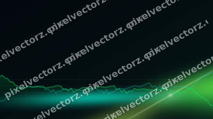 Glowing neon chart background in green and lime
