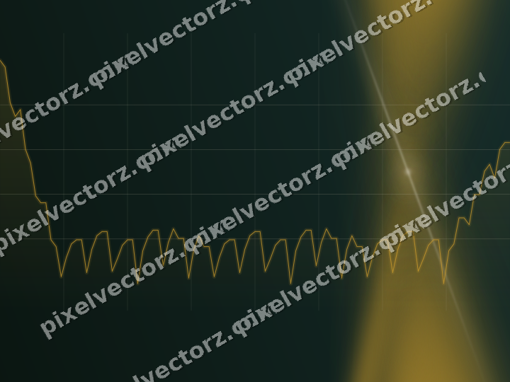 Glowing neon chart background in amber and dark green