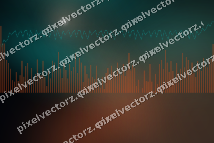 Glowing neon chart background in orange and teal