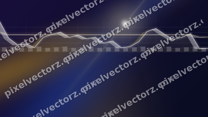 Glowing neon chart background in amber and blue