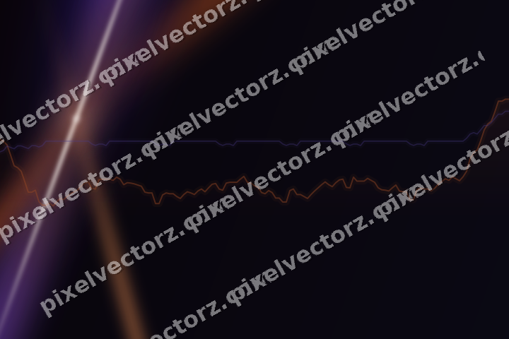 Glowing neon chart background in orange and blue