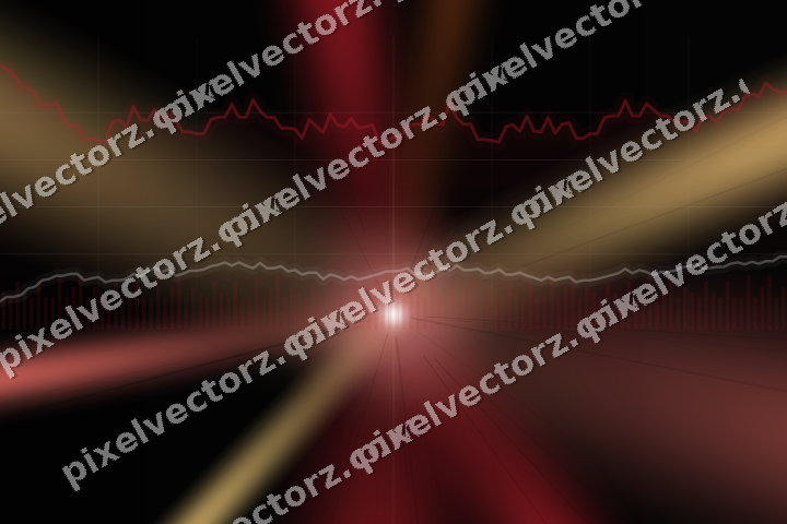 Glowing neon chart background in red and amber