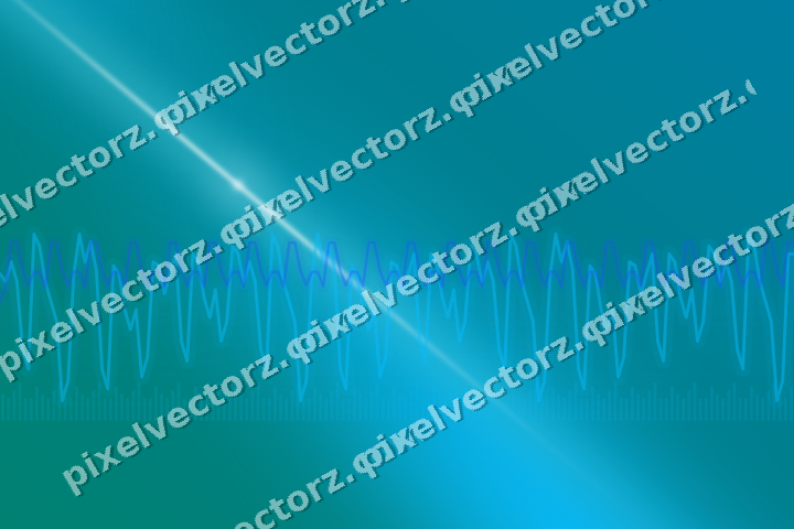 Glowing neon chart background in cyan and teal