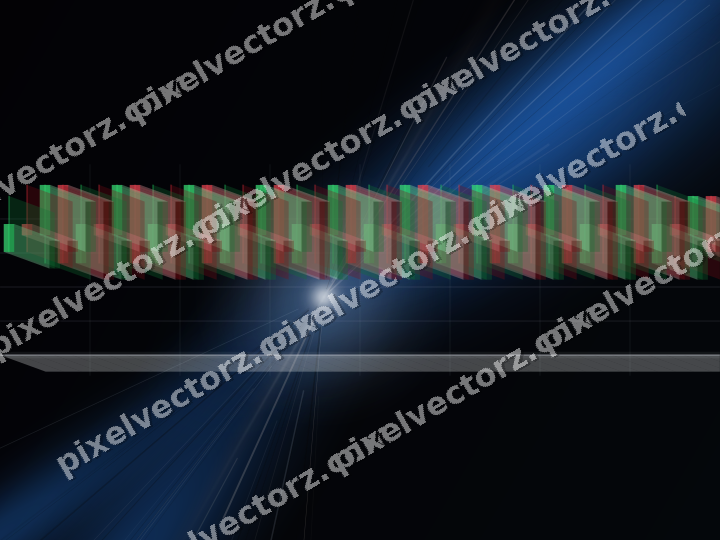 Glowing neon chart background in blue and orange