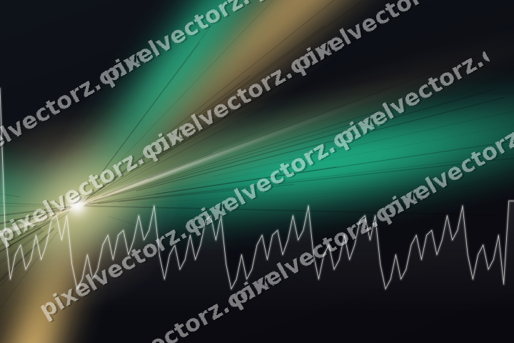 Glowing neon chart background in amber and green