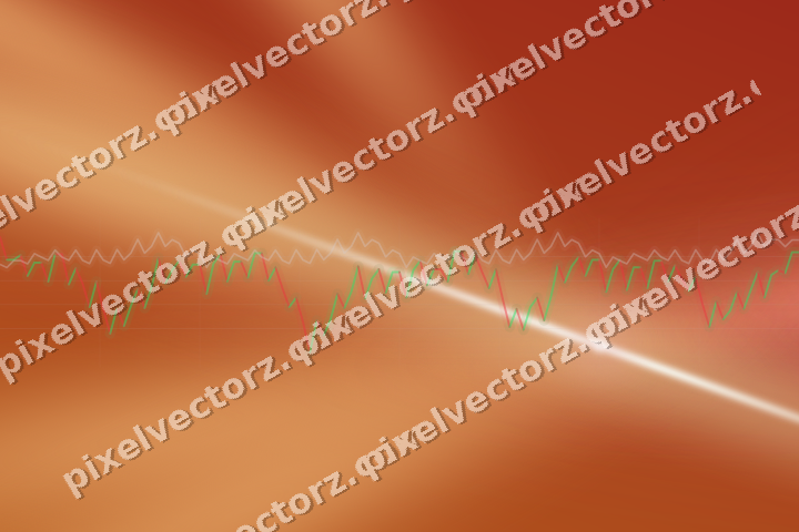 Glowing neon chart background in red and orange