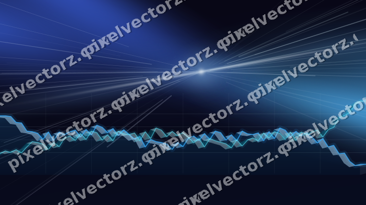 Glowing neon chart background in cyan and blue