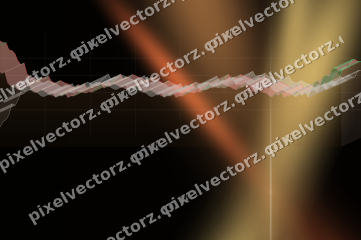 Glowing neon chart background in orange and amber