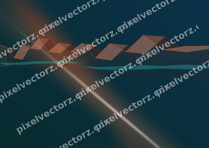 Glowing neon chart background in orange and teal