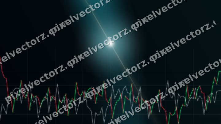 Glowing neon chart background in teal and orange