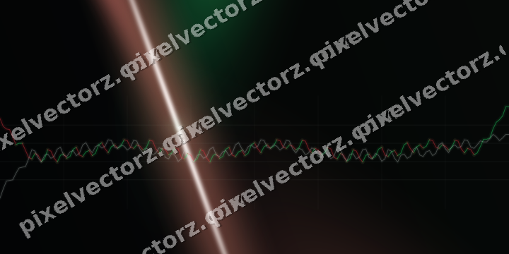 Glowing neon chart background in green and red