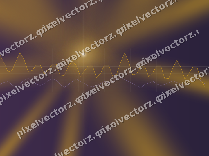 Glowing neon chart background in amber and purple