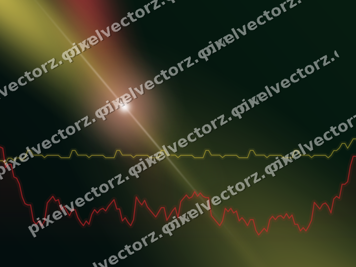 Glowing neon chart background in red and orange