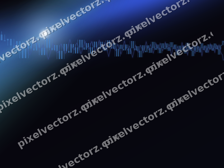 Glowing neon chart background in blue and cyan