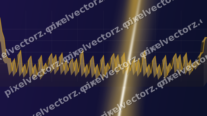 Glowing neon chart background in amber and blue