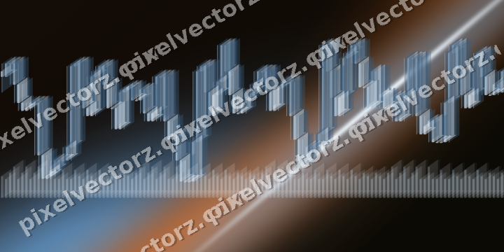 Glowing neon chart background in blue and orange