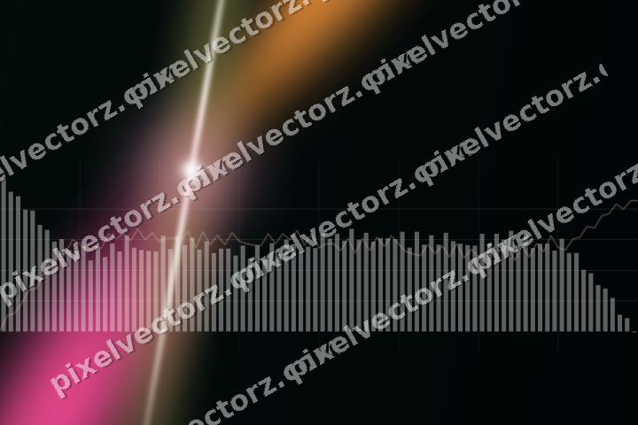 Glowing neon chart background in pink and orange