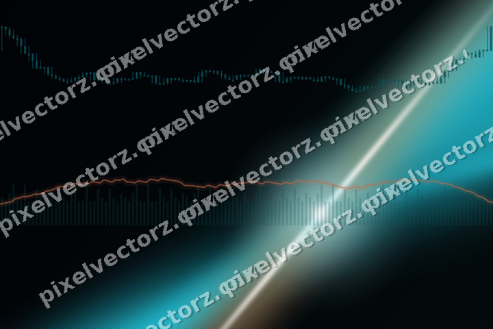 Glowing neon chart background in teal and orange