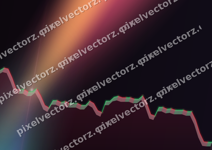 Glowing neon chart background in pink and amber