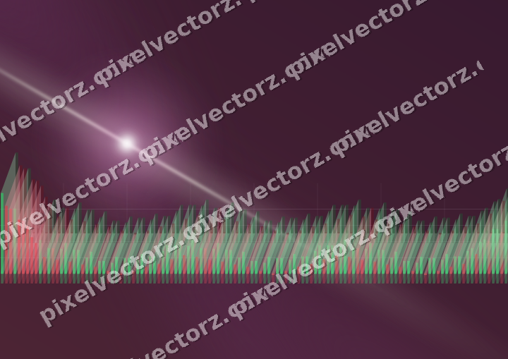 Glowing neon chart background in dark magenta and lime