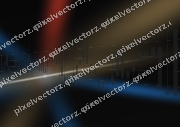 Glowing neon chart background in blue and red