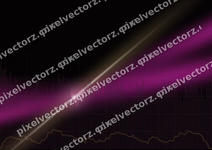 Glowing neon chart background in magenta and amber