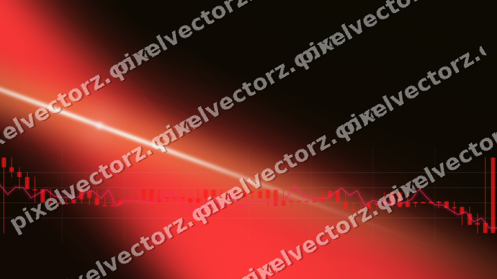 Glowing neon chart background in red and orange