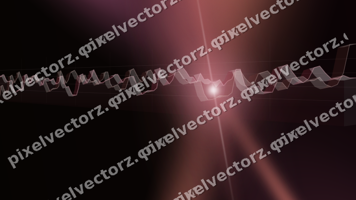 Glowing neon chart background in pink and red