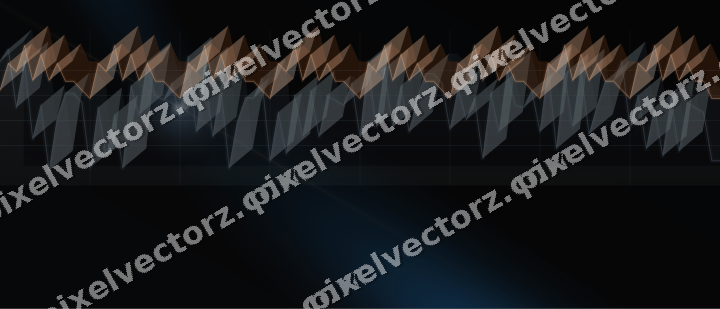 Glowing neon chart background in blue and orange