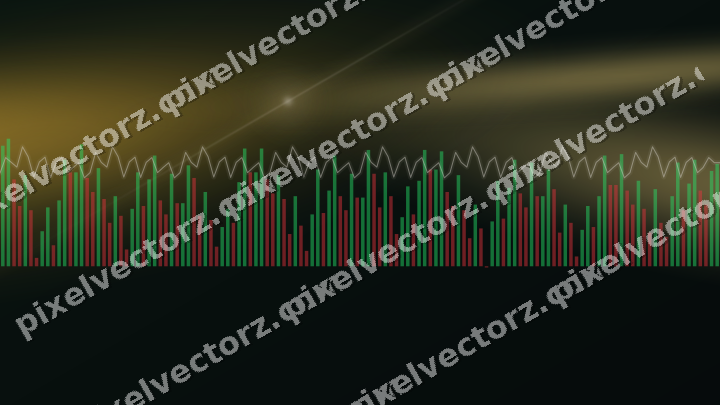 Glowing neon chart background in amber and green