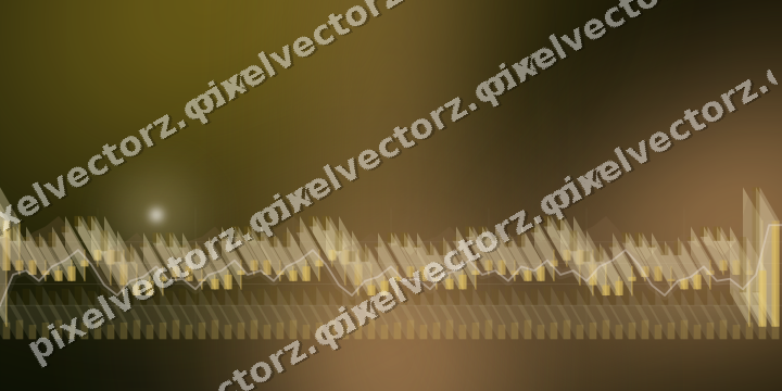 Glowing neon chart background in amber and orange
