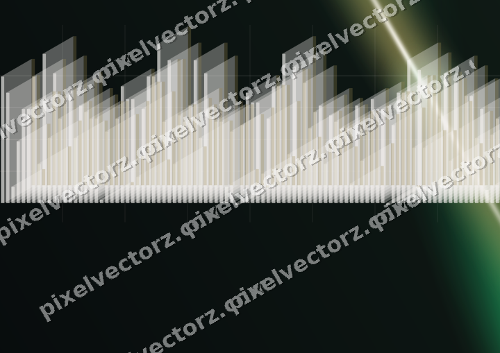 Glowing neon chart background in green and amber