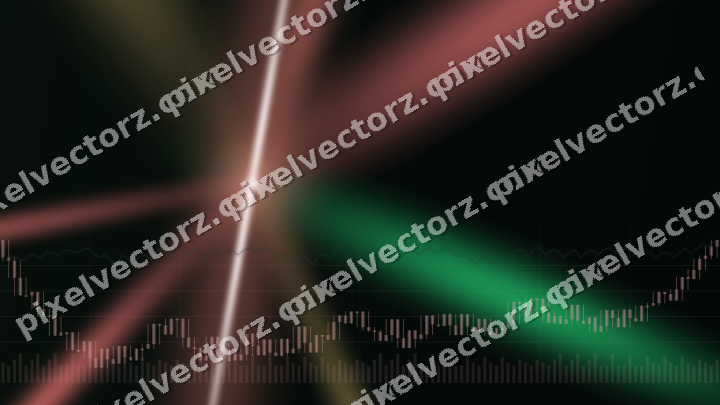 Glowing neon chart background in red and green