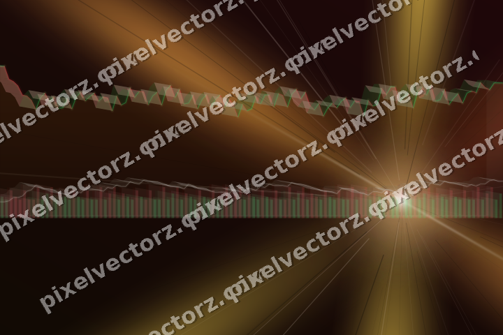 Glowing neon chart background in orange and amber