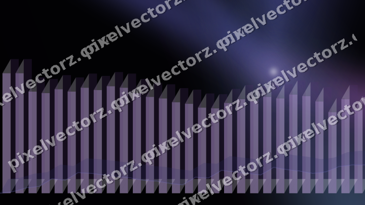 Glowing neon chart background in purple and blue