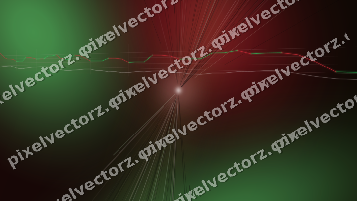 Glowing neon chart background in red and green