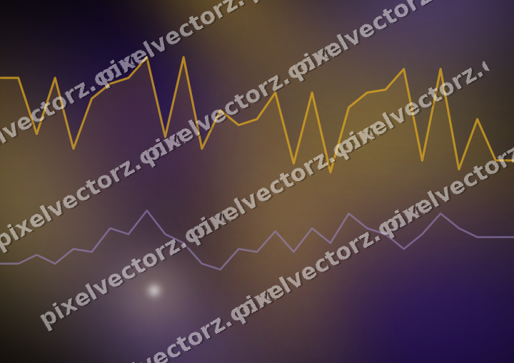 Glowing neon chart background in amber and purple