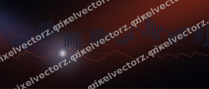 Glowing neon chart background in blue and red
