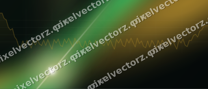 Glowing neon chart background in amber and green