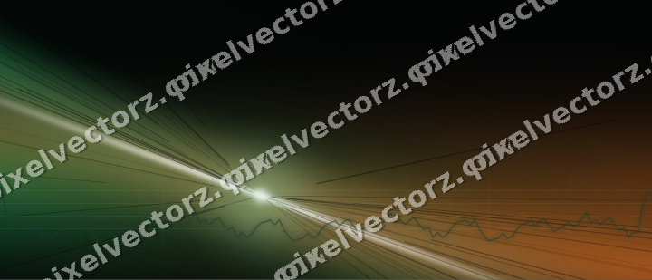 Glowing neon chart background in green and orange