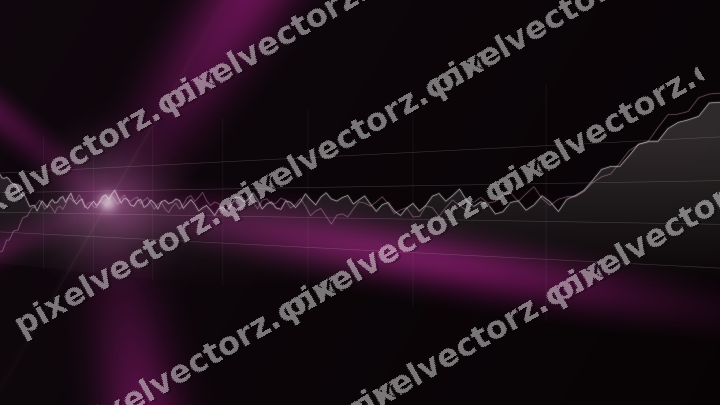 Glowing neon chart background in magenta and amber