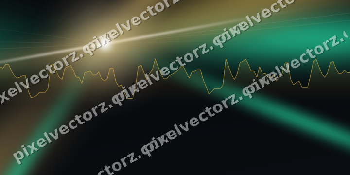 Glowing neon chart background in amber and green