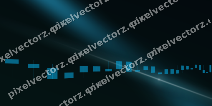 Glowing neon chart background in cyan and teal