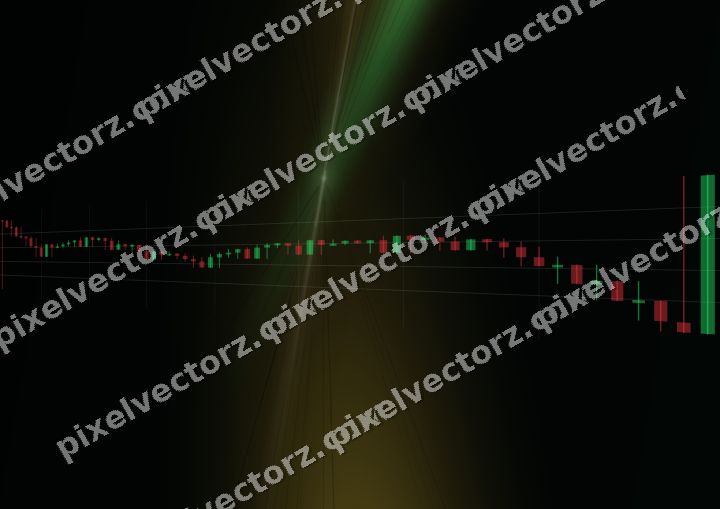 Glowing neon chart background in green and amber