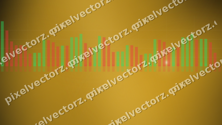 Glowing neon chart background in amber and blue