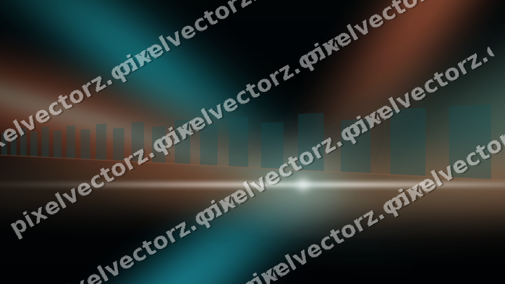 Glowing neon chart background in teal and orange